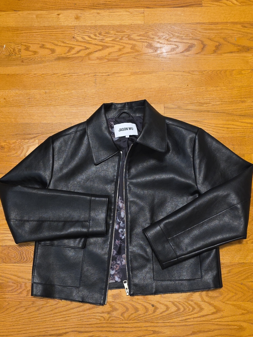Jason Wu Black Faux Leather Zip-Front Jacket